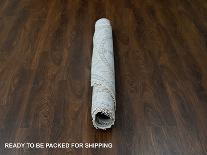 Grey 5'10" x 6'1" Tribal & Geometric Hand knotted Wool Rug - Sku: O084922