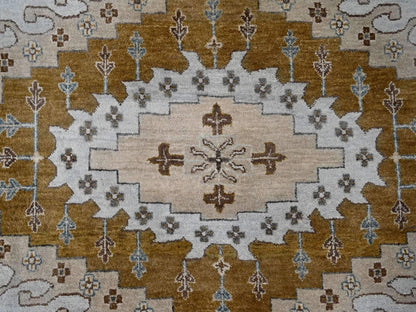 Grey 13'11" x 17'10" Tribal & Geometric Hand knotted Wool Rug - Sku: O084924