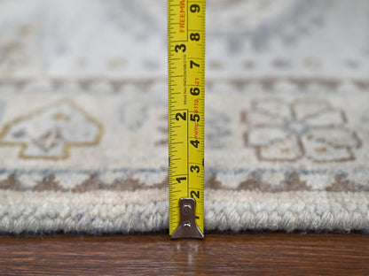 Grey 2'9" x 6'0" Tribal & Geometric Hand knotted Wool Rug - Sku: O084925
