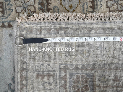 Grey 2'9" x 6'0" Tribal & Geometric Hand knotted Wool Rug - Sku: O084925