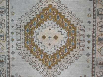 Grey 2'7" x 23'9" Tribal & Geometric Hand knotted Wool Rug - Sku: O084928