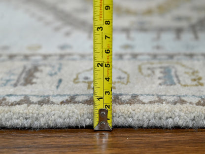 Grey 2'7" x 23'9" Tribal & Geometric Hand knotted Wool Rug - Sku: O084928