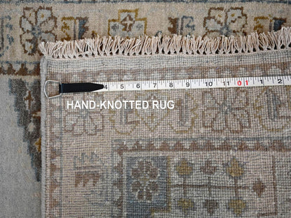 Grey 2'7" x 23'9" Tribal & Geometric Hand knotted Wool Rug - Sku: O084928