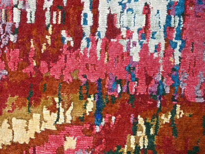 Modern / Contemporary hand-knotted wool rug in Blue, 9'4" x 12'3", SKU O084930