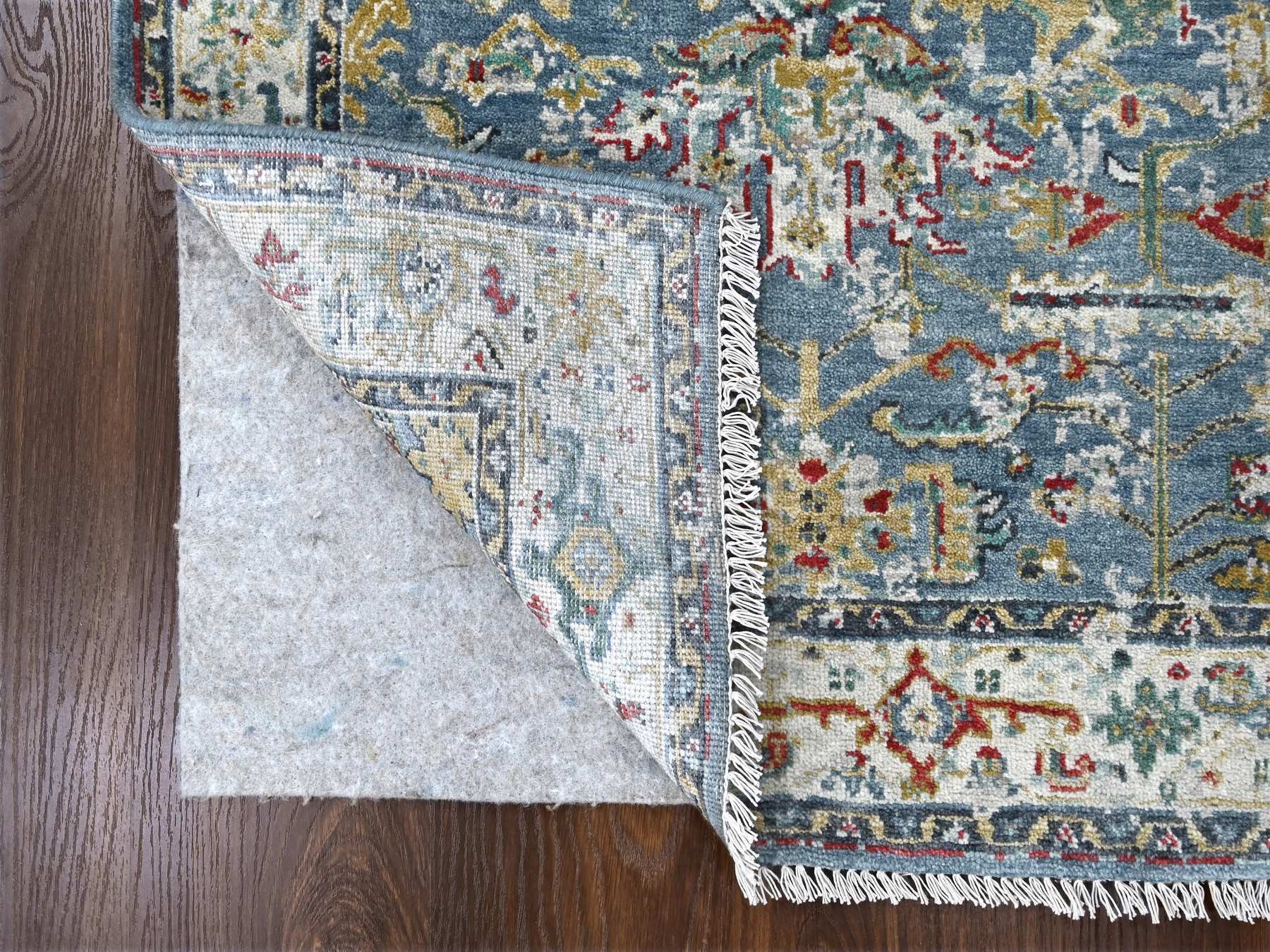 Heriz Traditional hand-knotted wool rug in Blue, 3'1" x 4'11", SKU O084953