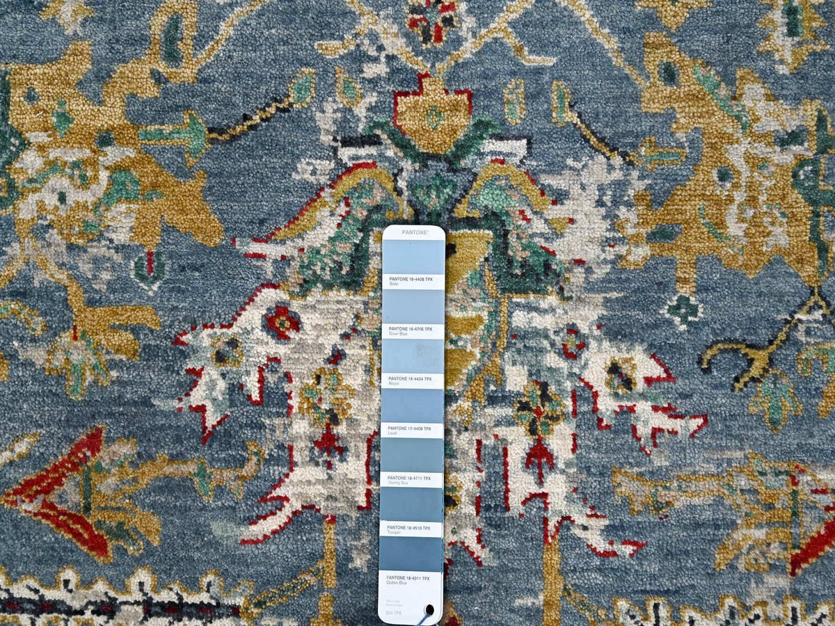 Heriz Traditional hand-knotted wool rug in Blue, 3'1" x 4'11", SKU O084953