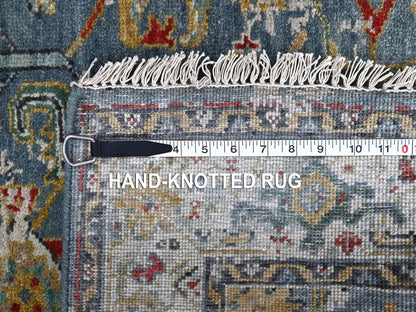 Heriz Traditional hand-knotted wool rug in Blue, 3'1" x 4'11", SKU O084953