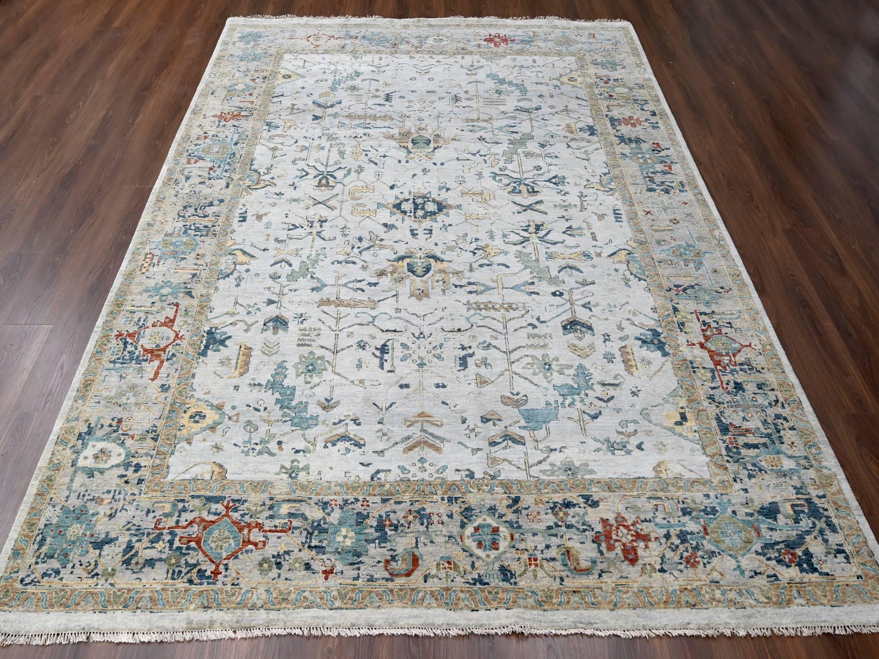 Heriz Transitional hand-knotted wool rug in Gray, 8'11" x 11'11", SKU O084976