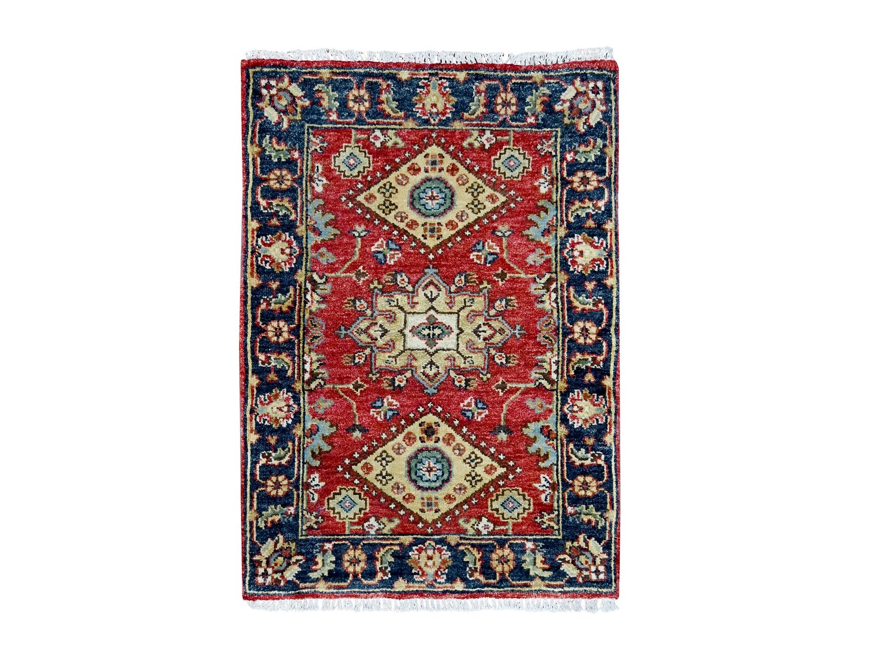 Karajeh Traditional hand-knotted wool rug in Red, 2'0" x 3'0", SKU O084980