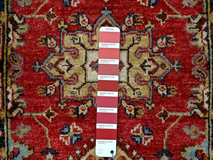 Red 2'0" x 3'0" Traditional Hand knotted Wool Rug - Sku: O084980