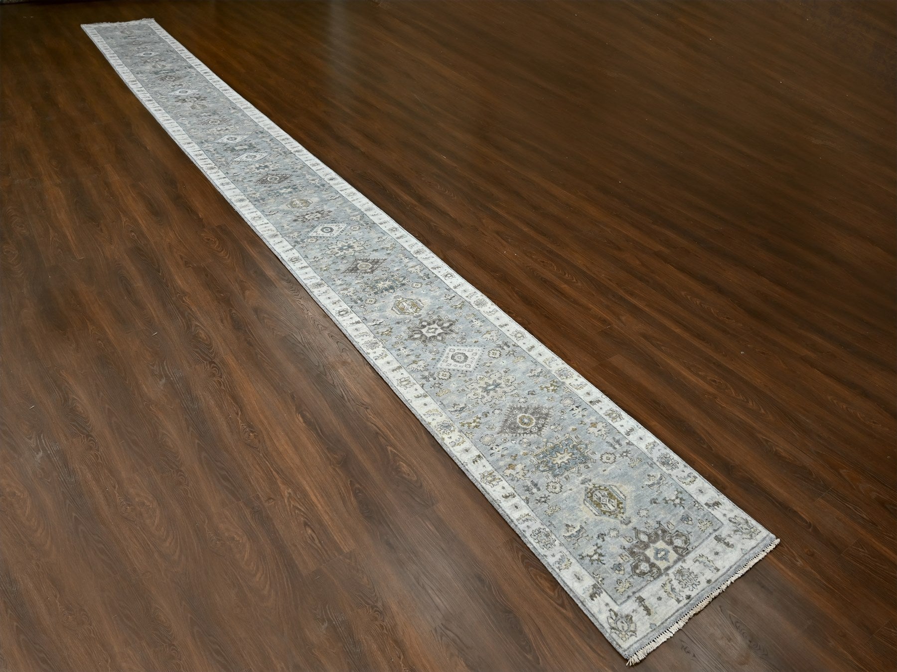 Karajeh Traditional hand-knotted wool runner in Gray, 2'7" x 27'9", SKU O084981