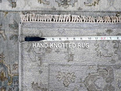 Grey 2'7" x 27'9" Traditional Hand knotted Wool Rug - Sku: O084981