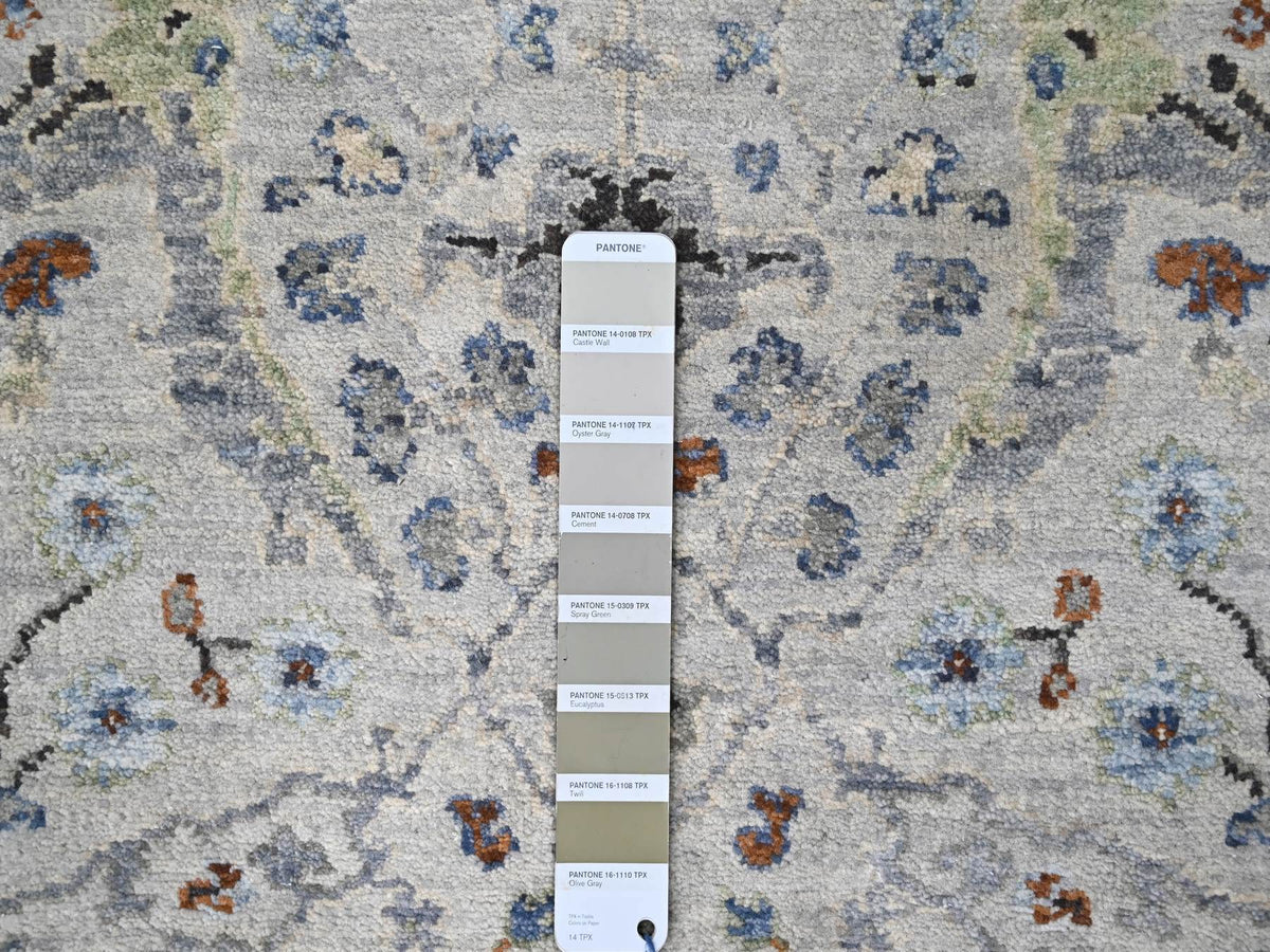 Oushak hand-knotted wool runner in Gray, 2'6" x 30'4", SKU O084983