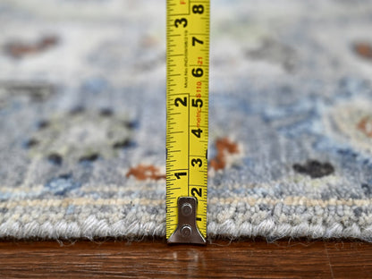 Grey 2'5" x 30'4" Oushak And Peshawar Hand knotted Wool Rug - Sku: O084984