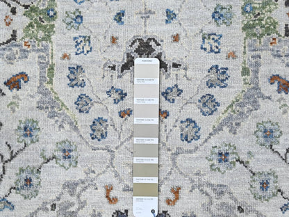Grey 2'8" x 23'10" Oushak And Peshawar Hand knotted Wool Rug - Sku: O084986