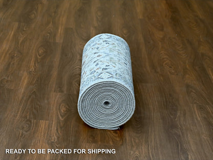 Grey 2'8" x 23'10" Oushak And Peshawar Hand knotted Wool Rug - Sku: O084986