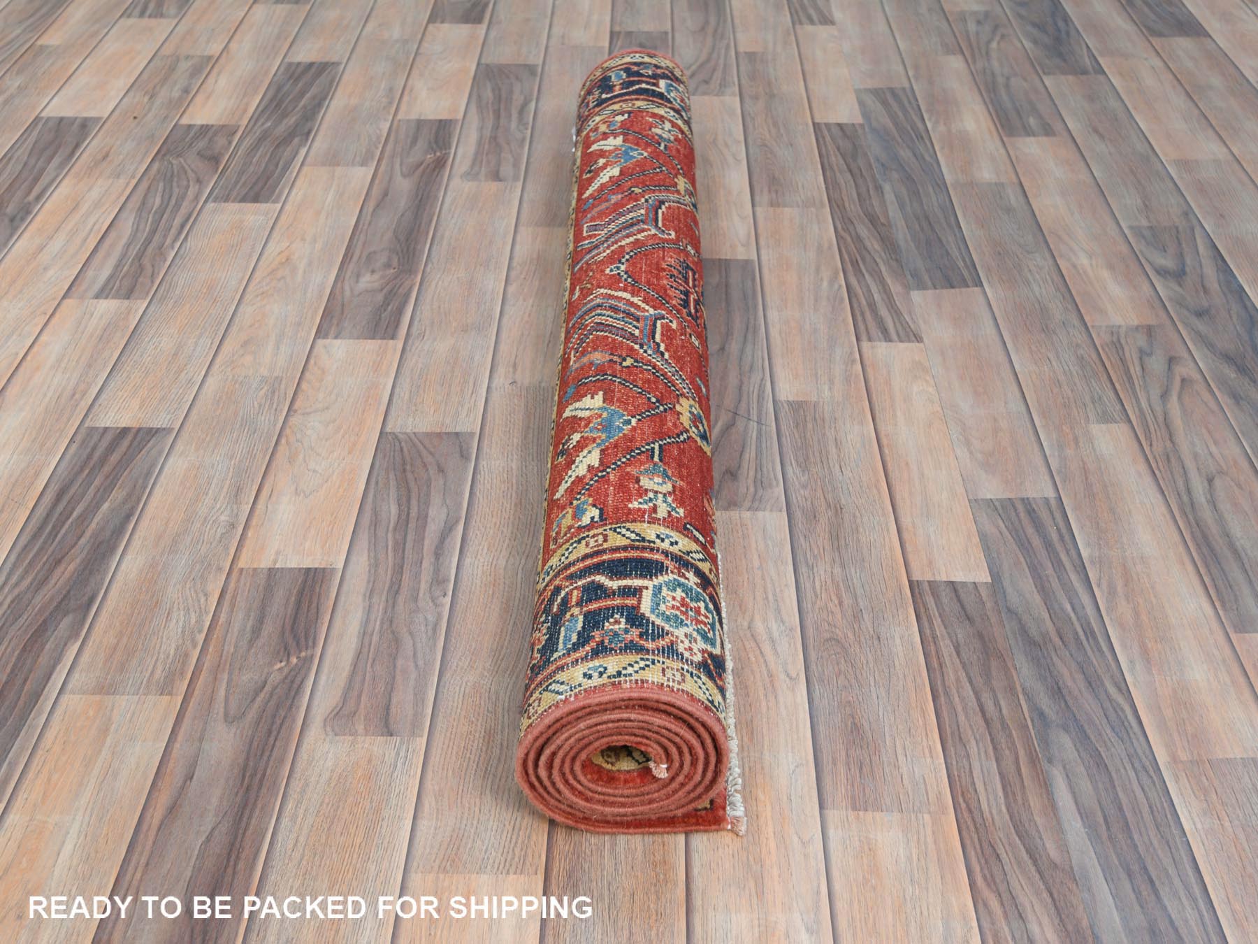 Heriz Heriz hand-knotted wool rug in Red & Midnight Blue, 3'10" x 6' — SKU O085008 (view 5)