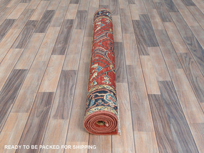 Heriz Heriz hand-knotted wool rug in Red & Midnight Blue, 3'10" x 6' — SKU O085008 (view 5)