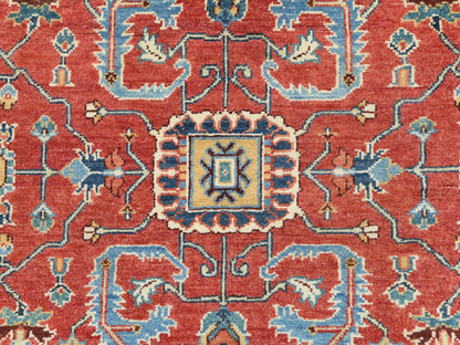 Heriz Heriz hand-knotted wool rug in Red & Blue, 6'1" x 9'1" — SKU O085022 (view 8)