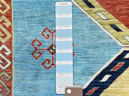 Blue 9'0" x 11'10" Tribal & Geometric Hand knotted Wool Rug - Sku: O085032