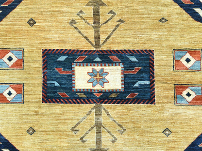 Blue 9'0" x 11'10" Tribal & Geometric Hand knotted Wool Rug - Sku: O085032