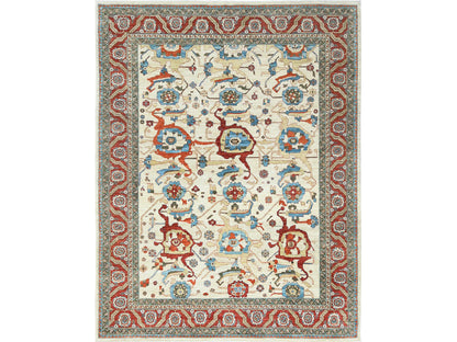 Heriz Heriz hand-knotted wool rug in Ivory & Red, 9' x 11'4" — SKU O085033