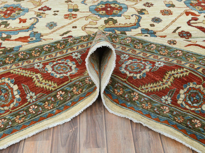 Heriz Heriz hand-knotted wool rug in Ivory & Red, 9' x 11'4" — SKU O085033 (view 5)