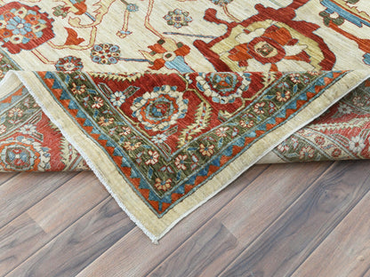 Heriz Heriz hand-knotted wool rug in Ivory & Red, 9' x 11'4" — SKU O085033 (view 6)