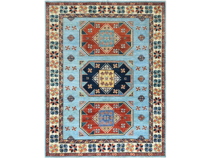 Blue 9'0" x 11'8" Tribal & Geometric Hand knotted Wool Rug - Sku: O085034