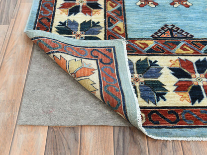Blue 9'0" x 11'8" Tribal & Geometric Hand knotted Wool Rug - Sku: O085034