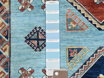 Blue 9'0" x 11'8" Tribal & Geometric Hand knotted Wool Rug - Sku: O085034