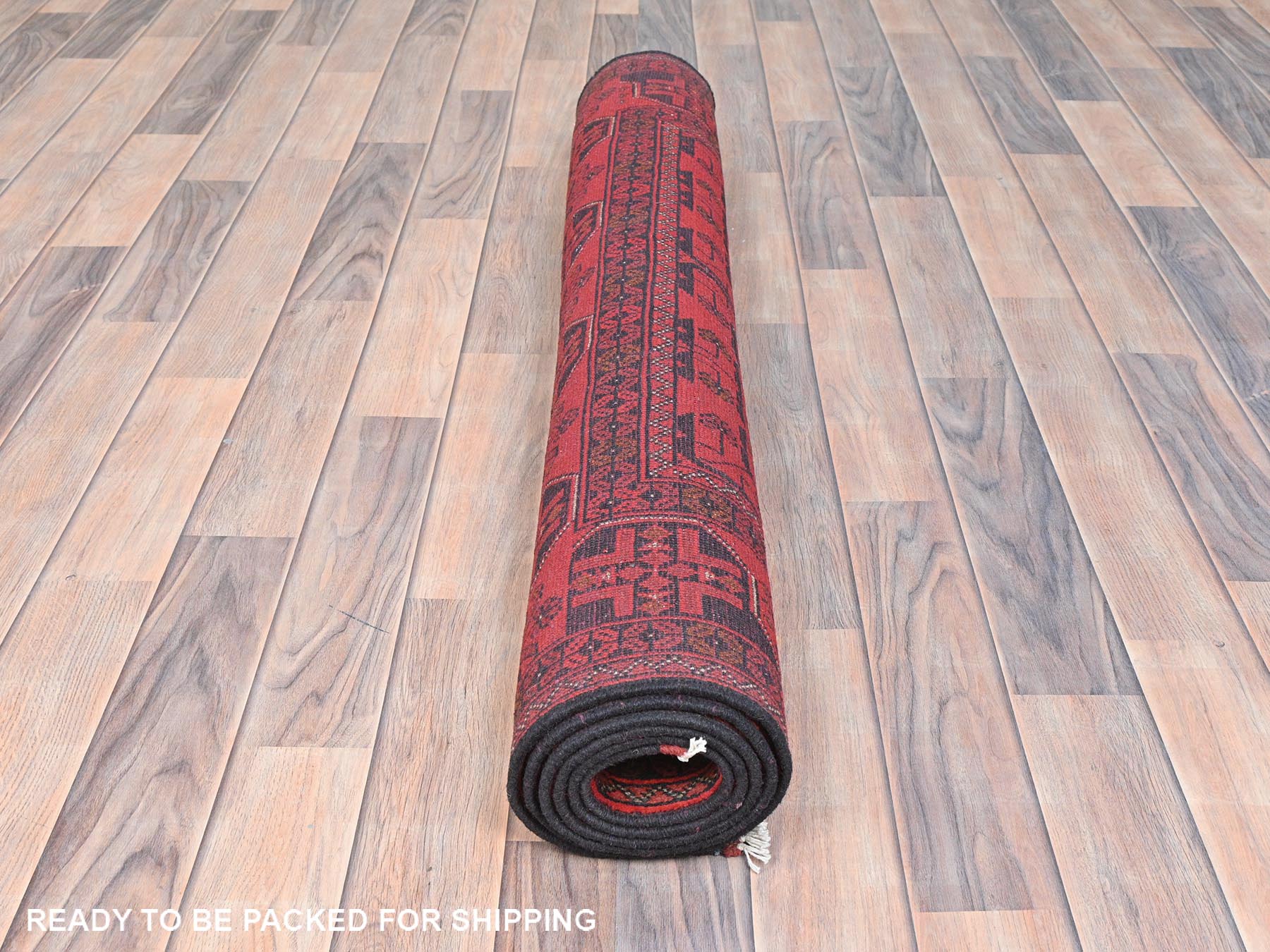 Tribal & Geometric hand-knotted wool rug in Red, 4'2" x 6'5" — SKU O085108 (view 5)