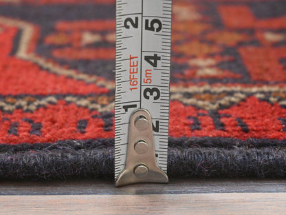 Tribal & Geometric hand-knotted wool rug in Red, 4'1" x 6'3" — SKU O085110 (view 6)