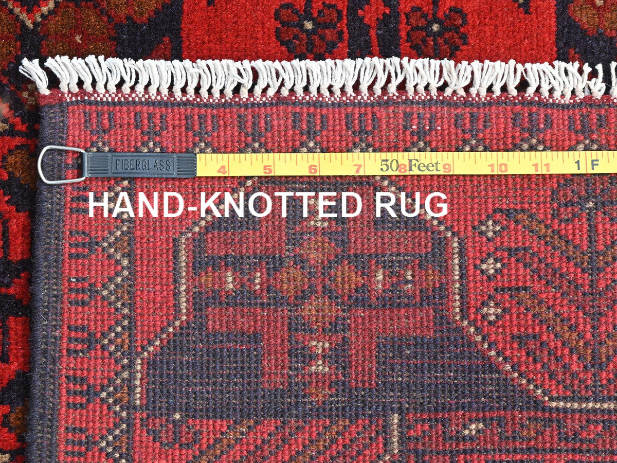 Tribal & Geometric hand-knotted wool rug in Red, 4'1" x 6'3" — SKU O085110 (view 7)