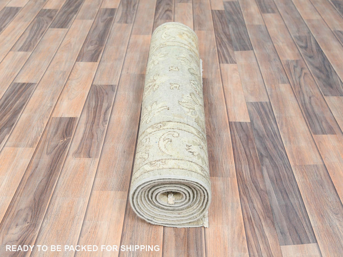 Peshawar Oushak hand-knotted wool runner in Ivory, 2'9" x 9'7" — SKU O085213 (view 5)