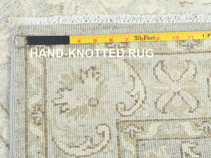Ivory 2'9" x 9'7" Oushak And Peshawar Hand knotted Wool Rug - Sku: O085213