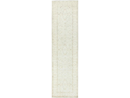 Peshawar Oushak hand-knotted wool runner in Ivory, 2'8" x 9'9" — SKU O085215