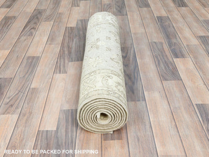 Peshawar Oushak hand-knotted wool runner in Ivory, 2'8" x 9'9" — SKU O085215 (view 5)