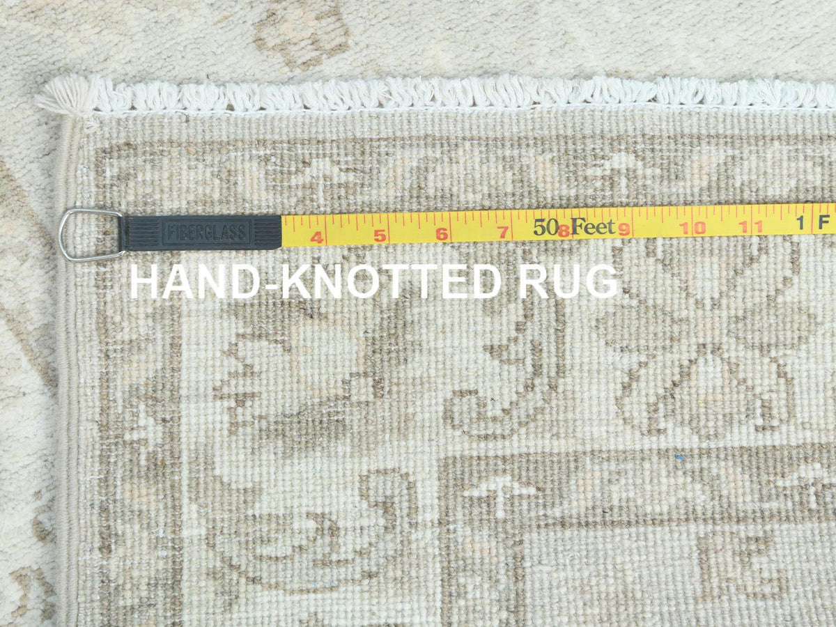 Peshawar Oushak hand-knotted wool runner in Ivory, 2'8" x 9'9" — SKU O085215 (view 7)