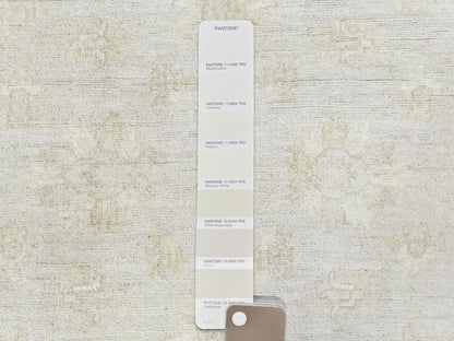 Ivory 4'0" x 5'10" Oushak And Peshawar Hand knotted Wool Rug - Sku: O085216