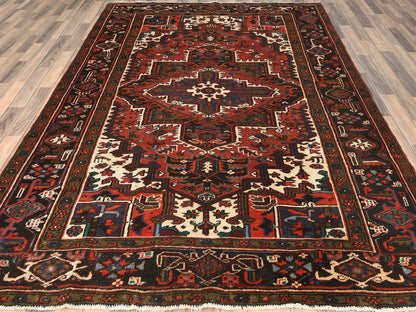 Heriz Heriz hand-knotted wool rug in Red & Midnight Blue, 6'8" x 9'3" — SKU O085237 (view 2)