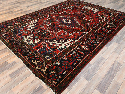 Heriz Heriz hand-knotted wool rug in Red & Midnight Blue, 6'8" x 9'3" — SKU O085237 (view 3)