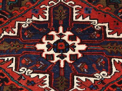 Heriz Heriz hand-knotted wool rug in Red & Midnight Blue, 6'8" x 9'3" — SKU O085237 (view 8)