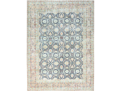 Blue 11'7" x 15'9" Vintage Hand knotted Wool Rug - Sku: O085272