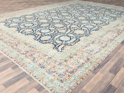 Blue 11'7" x 15'9" Vintage Hand knotted Wool Rug - Sku: O085272