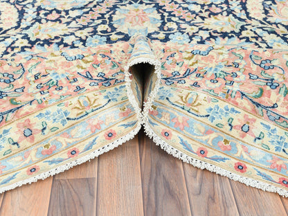 Blue 11'7" x 15'9" Vintage Hand knotted Wool Rug - Sku: O085272