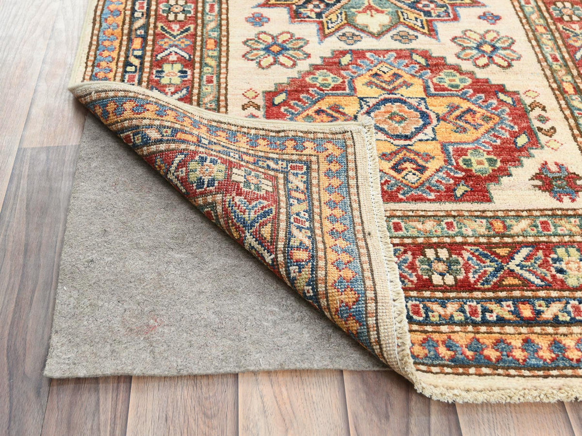 Kazak Kazak hand-knotted wool runner in Ivory & Red, 2'9" x 35'8" — SKU O085291 (view 3)