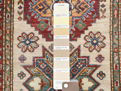 Kazak Kazak hand-knotted wool runner in Ivory & Red, 2'9" x 35'8" — SKU O085291 (view 4)