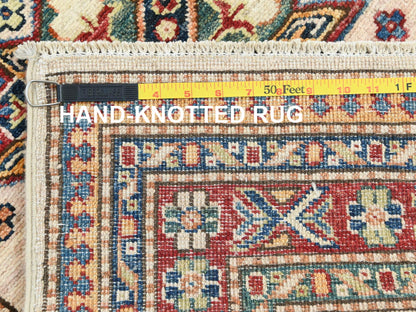 Kazak Kazak hand-knotted wool runner in Ivory & Red, 2'9" x 35'8" — SKU O085291 (view 7)