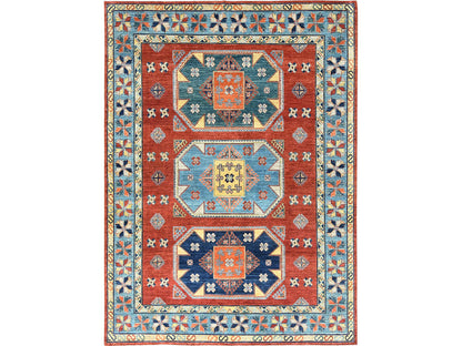 Tribal & Geometric hand-knotted wool rug in Red & Blue, 9' x 12'2" — SKU O085299